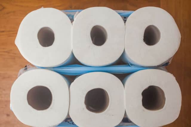 Tesco Luxury Soft White Toilet Tissue which is seen the have noticably different tube sizes.