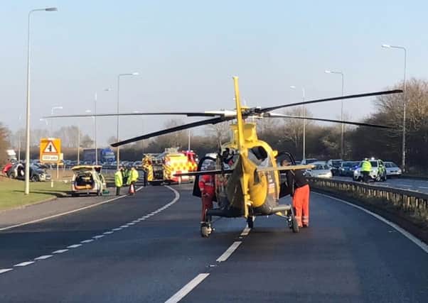 The scene of the crash near Wellingborough