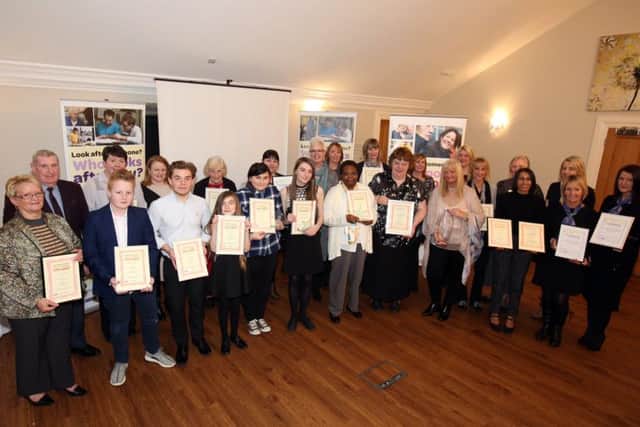 Carers Awards: Kettering: Jane Roebuck Northamptonshire Carers Awards 2016 at Barton Hall.
All the nominees and overall winners Evie Thomson, Natasha Krywald, Susan Francis
Wednesday January 25, 2016 NNL-170125-192433009