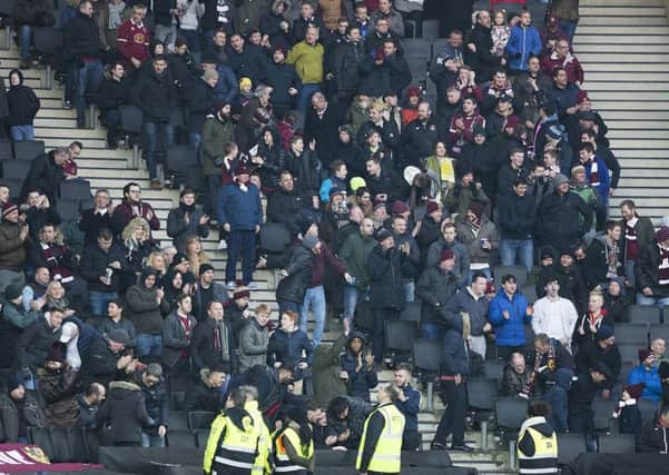 A section of the 3,000-plus following for the Cobblers at Stadium MK last Saturday