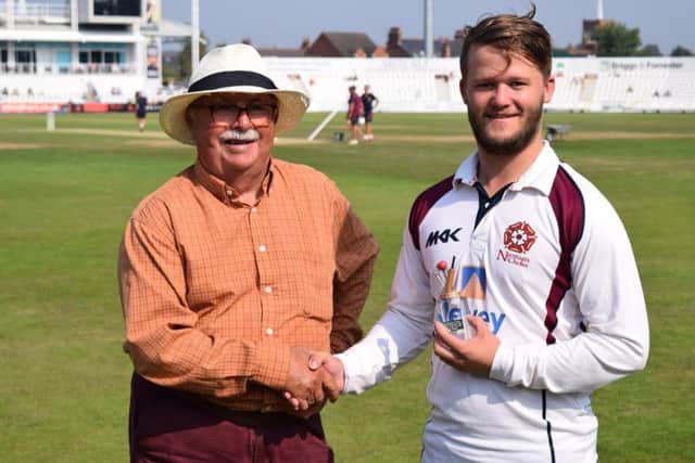 Trevor Bailey, 76, died on January 25 in Spain. Pictured here with Northamptonshire cricketer Ben Duckett. Mr Bailey was a passionate cricket supporter.