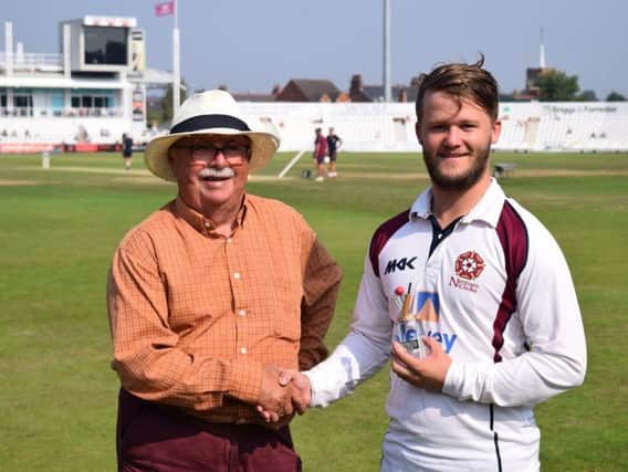 Trevor Bailey, 76, died on January 25 in Spain. Pictured here with Northamptonshire cricketer Ben Duckett. Mr Bailey was a passionate cricket supporter.