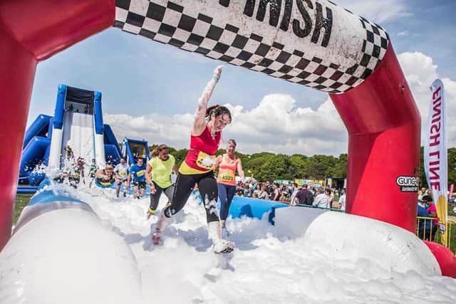 Finishing a race in the foam
