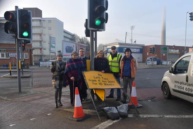 Residents in St James protested against a proposed closure of a left turn from Spencer Bridge Road to Weedon Road. Now a business owner says the roadworks are hampering trade.