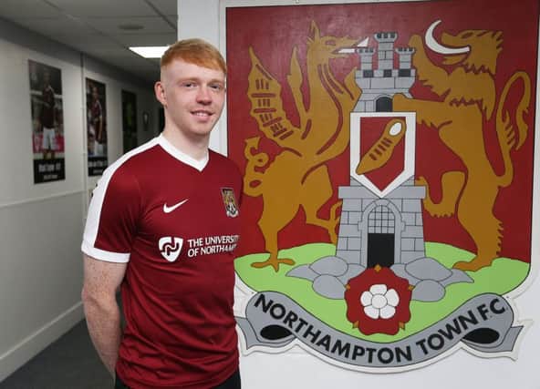 WELCOME TO SIXFIELDS - new Cobblers loan signing Luke Williams (Picture: Pete Norton)