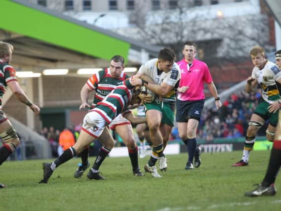 Action from Saints' Anglo-Welsh Cup defeat at Leicester (Pictures: Sharon Lucey)