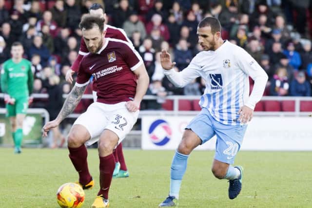 Right-back Neal Eardley was the only one of the Cobblers' six transfer window signings not to be a loan deal. He signed a short-term contract after leaving Hibernian