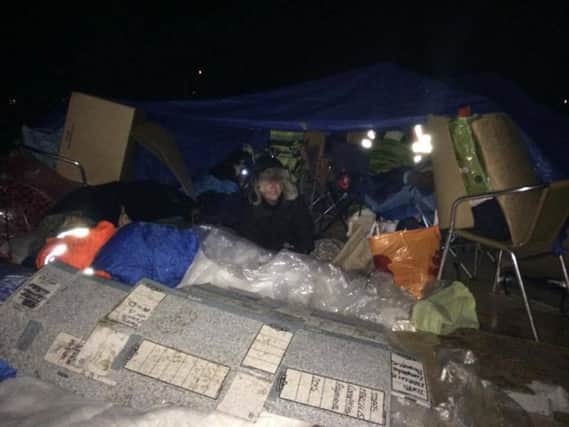 Some cardboard shelters held up to 10 people.