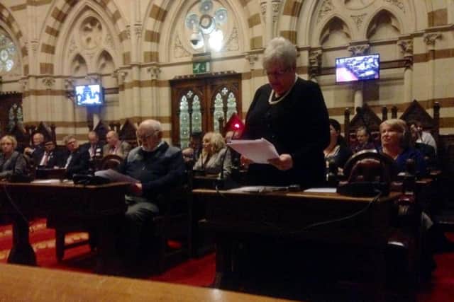 Councillor Sally Beardsworth was one of several members to speak against the proposed tax hike at last night's Guildhall meeting.