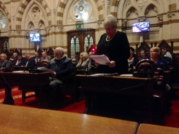 Councillor Sally Beardsworth was one of several members to speak against the proposed tax hike at last night's Guildhall meeting.