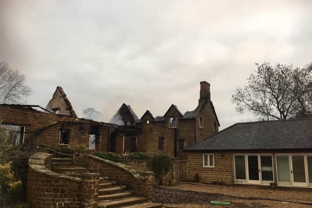 The buildings after the fire