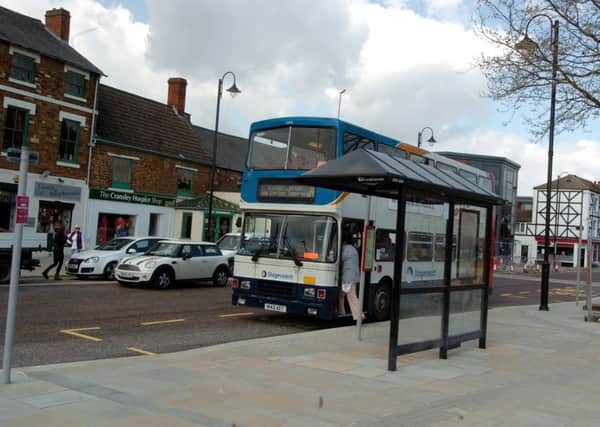 The woman got off the bus in Horsemarket, Kettering (file picture)