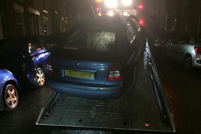 Police towed away a car and ticketed nuisance parkers in Northampton
