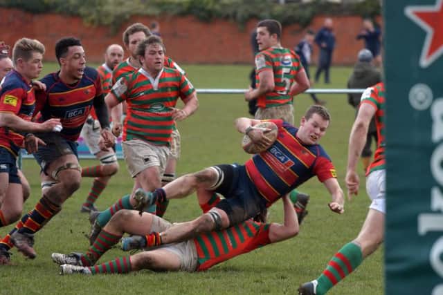 Action from Old Northamptonians' win over Market Rasen (Pictures: Dave Ikin)