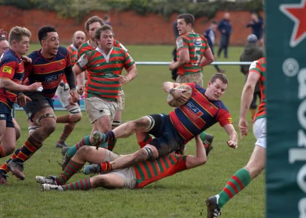 Action from Old Northamptonians' win over Market Rasen (Pictures: Dave Ikin)