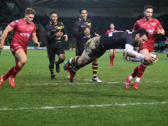 Ben Foden scored twice for Saints (pictures: Sharon Lucey)