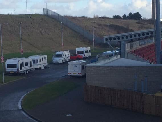 The travelers moved onto the site last night and were served notice by bailiffs this morning.