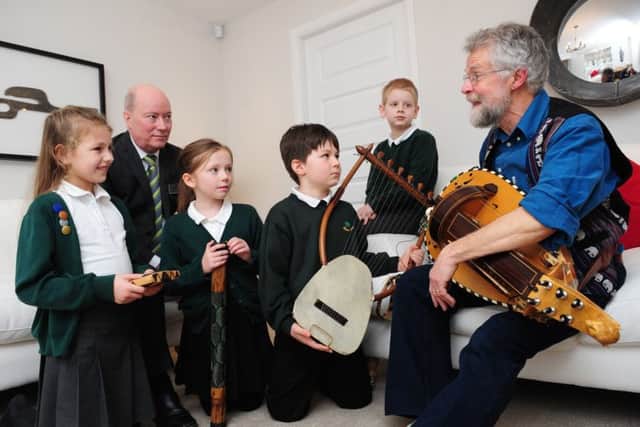 Richard York with pupils from Bracken Leas Primary ,