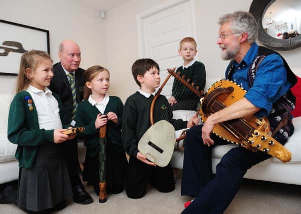 Richard York with pupils from Bracken Leas Primary ,