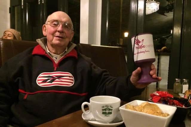 Michael Timkin, 74, was once homeless himself. He was the oldest person at the event.