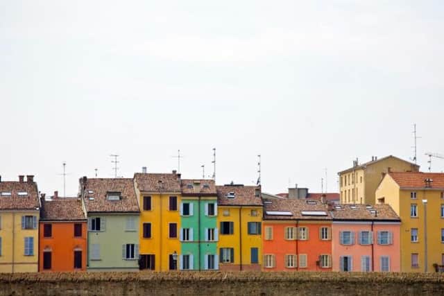 Colourful houses in Parma.