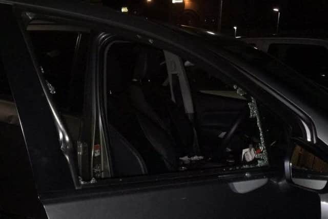 A smashed window in Kingsthorpe
