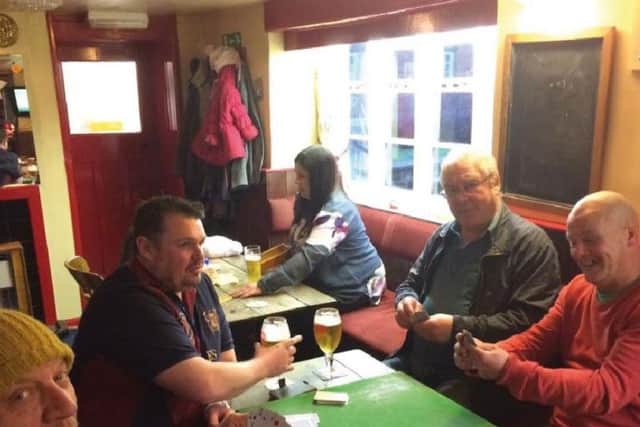 Pub regulars at The Bakers Arms