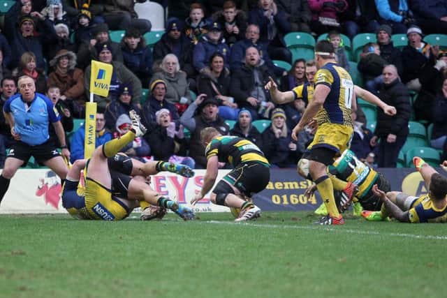 Mike Haywood picked up to score for Saints