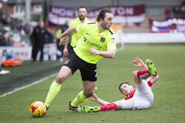 John-Joe O'Toole gets away from his man in Saturday's game at Fleetwood. Pictures: Kirsty Edmonds