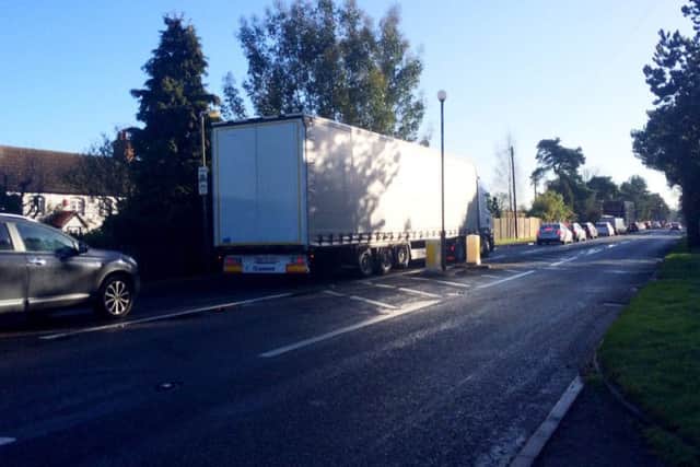 Diverted traffic building up on the edge of Dunchurch