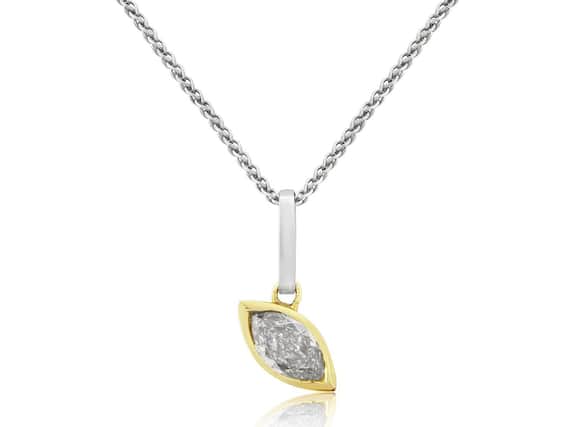 The diamond rugby ball pendant created by Steffans Jewellers in Northampton