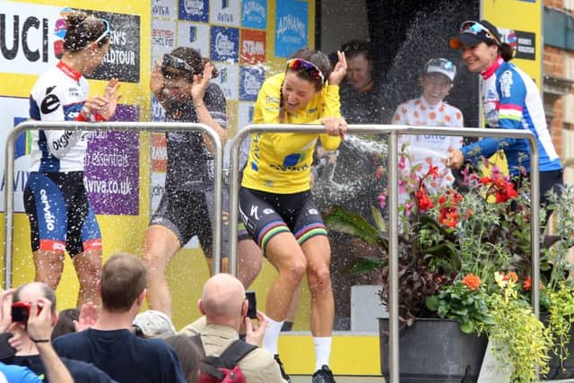 Last year's Women's Tour final stage finishing in Kettering town centre.