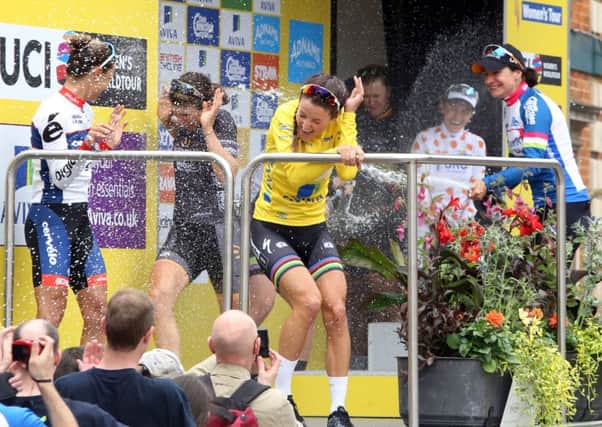 Last year's Women's Tour final stage finishing in Kettering town centre.