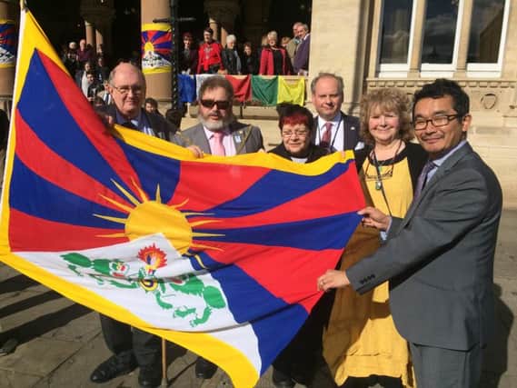 The annual ceremony to raise the Tibetan flag in Northampton took place on Tuesday, March 7, 2017
