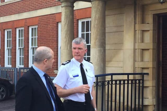 Chief Constable Simon Edens, right, announced the service at Wootton Hall yesterday (March 6).