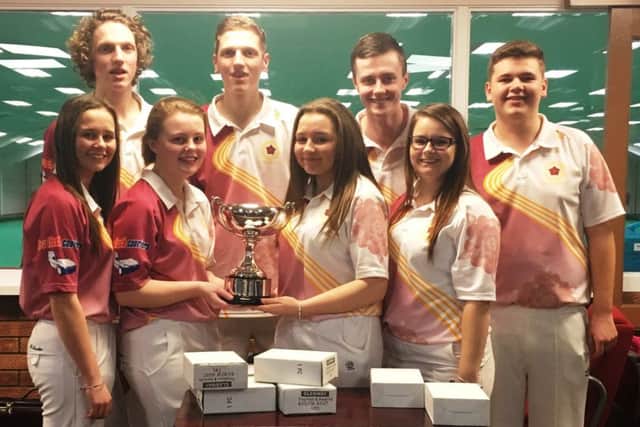 WINNERS! - the Northants Under-25s Auker Trophy winning team. Back row( from left to right) Danny Walker, Will Walker, Curtis Johnson and Kieran Rollings. Front row: Abby Woodward, Billie Swift, Lois Woodward and Paige Johnson-Young