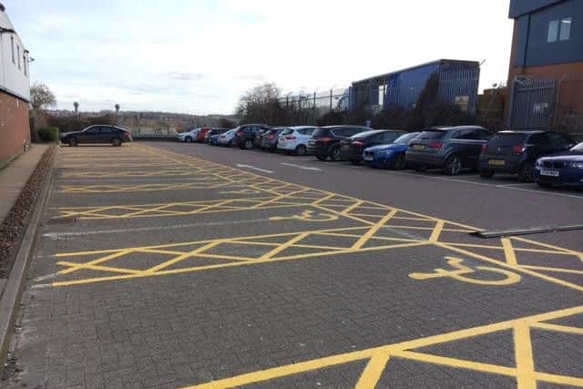 Parking spaces at Hobbycraft, St James