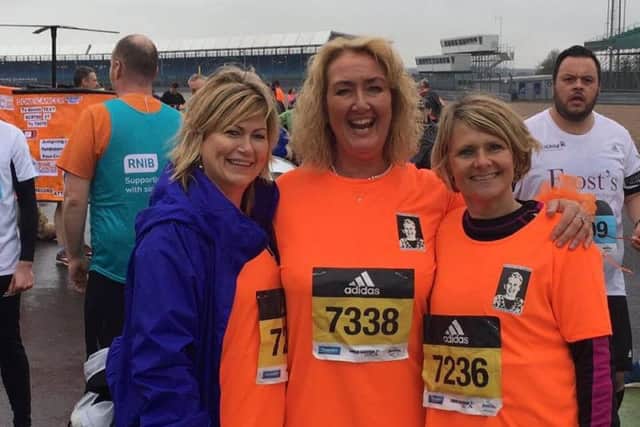 Runners at the Silverstone Half Marathon raising money for the #BacZac campaign