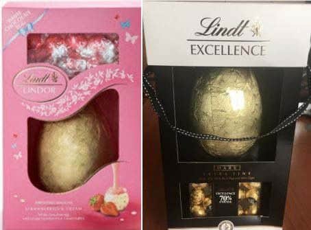 The two recalled easter eggs in question