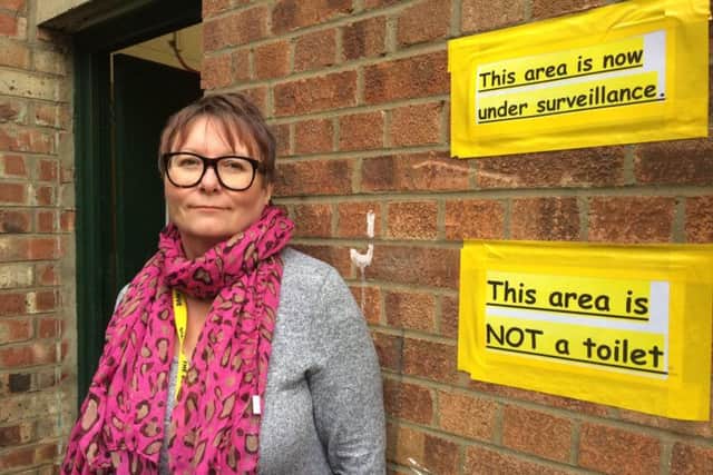 Trudi Daurie has put up signs to ward off the offenders, but they keep coming back.