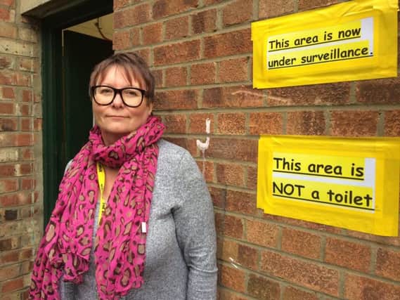 Trudi Daurie has put up signs to ward off the offenders, but they keep coming back.