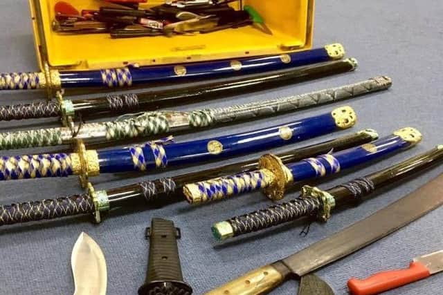 Over 65 blades were seized on Friday by the Northampton Central policing team