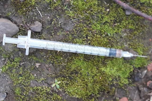 It is unclear if the needles reported each day outside the school are fresh or just were not collected by environmental service contractor Enterprise.