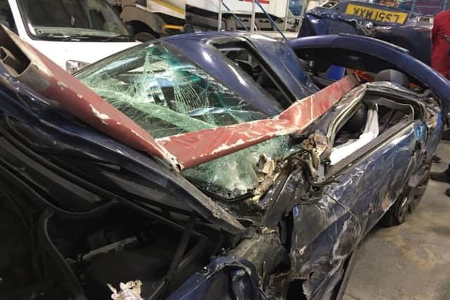 Wesley's Car in the aftermath.
