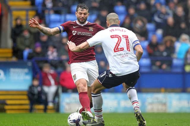 Marc Richards in action for the Cobblers at Bolton
