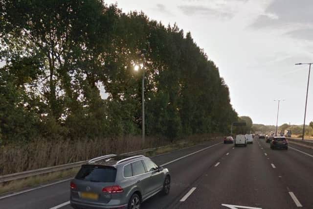 Lane on the the M1 Northbound near Rothersthorpe has been partially blocked.