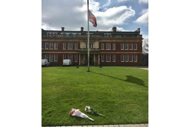 The Union Flag at Wootton Hall is flying at half mast.
