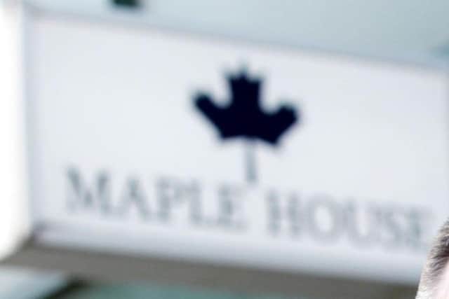 Staff at Maple House were attacked with scissors when they refused a man's prescription request.