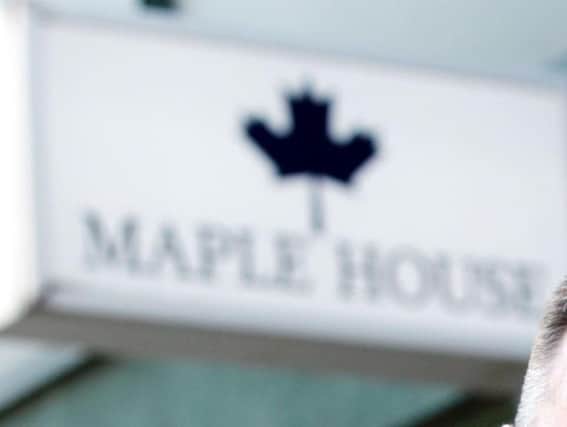 Staff at Maple House were attacked with scissors when they refused a man's prescription request.