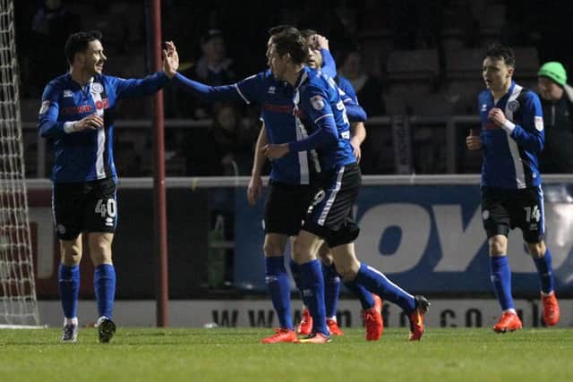 Matty Lund's hat-trick saw Rochdale to a 3-2 victory in the reverse fixture at Sixfields. Pictures by Sharon Lucey